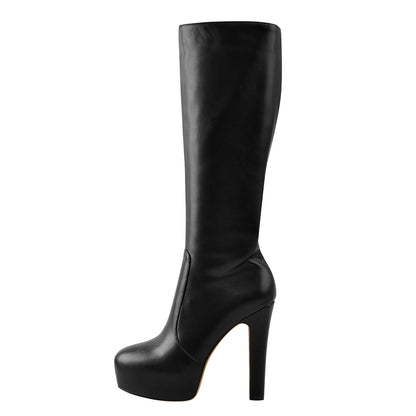 Platform High Heel Zipper Knee High Crossdressing Boots