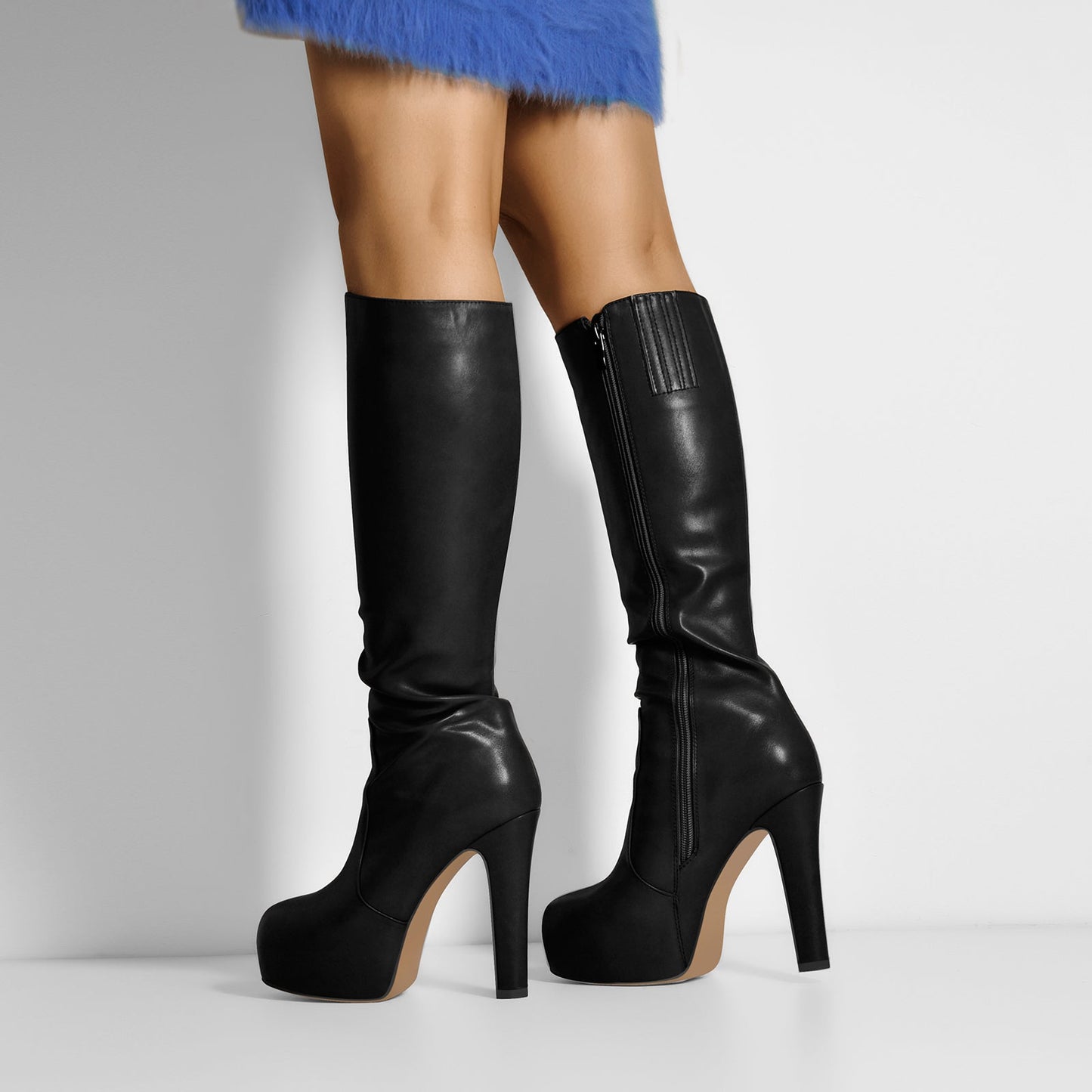 Platform High Heel Zipper Knee High Crossdressing Boots