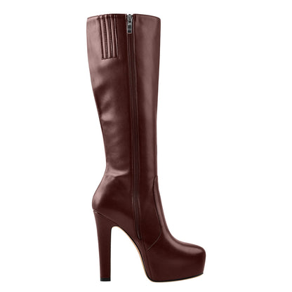 Platform High Heel Zipper Knee High Crossdressing Boots