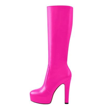 Platform High Heel Zipper Knee High Crossdressing Boots