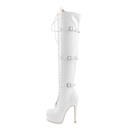 Platform Lace-Up Over The Knee Thigh Crossdressing Boots