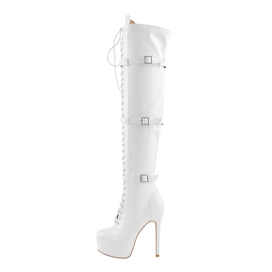 Platform Lace-Up Over The Knee Thigh Crossdressing Boots