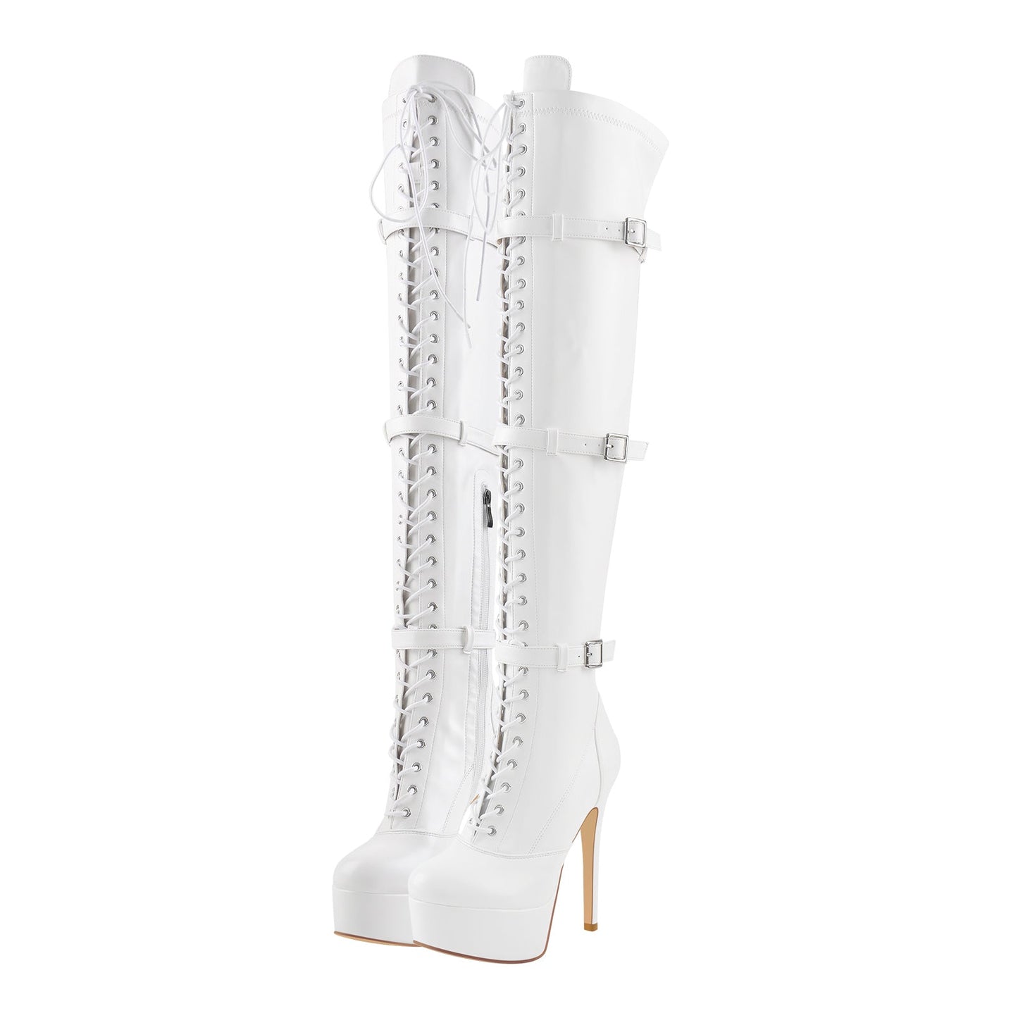 Platform Lace-Up Over The Knee Thigh Crossdressing Boots