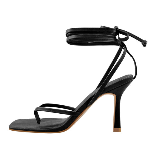 Flip Flop Thong Square Toe Lace Up Crossdressing Sandals