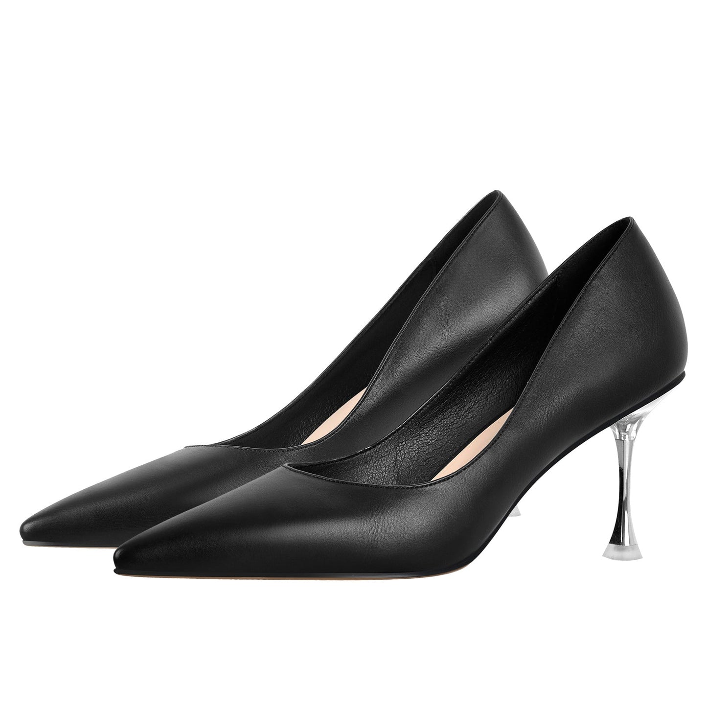 Black Slip on Mid Heel Crossdressing Pumps