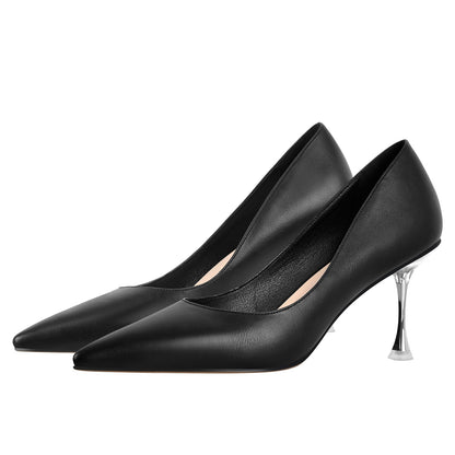 Black Slip on Mid Heel Crossdressing Pumps