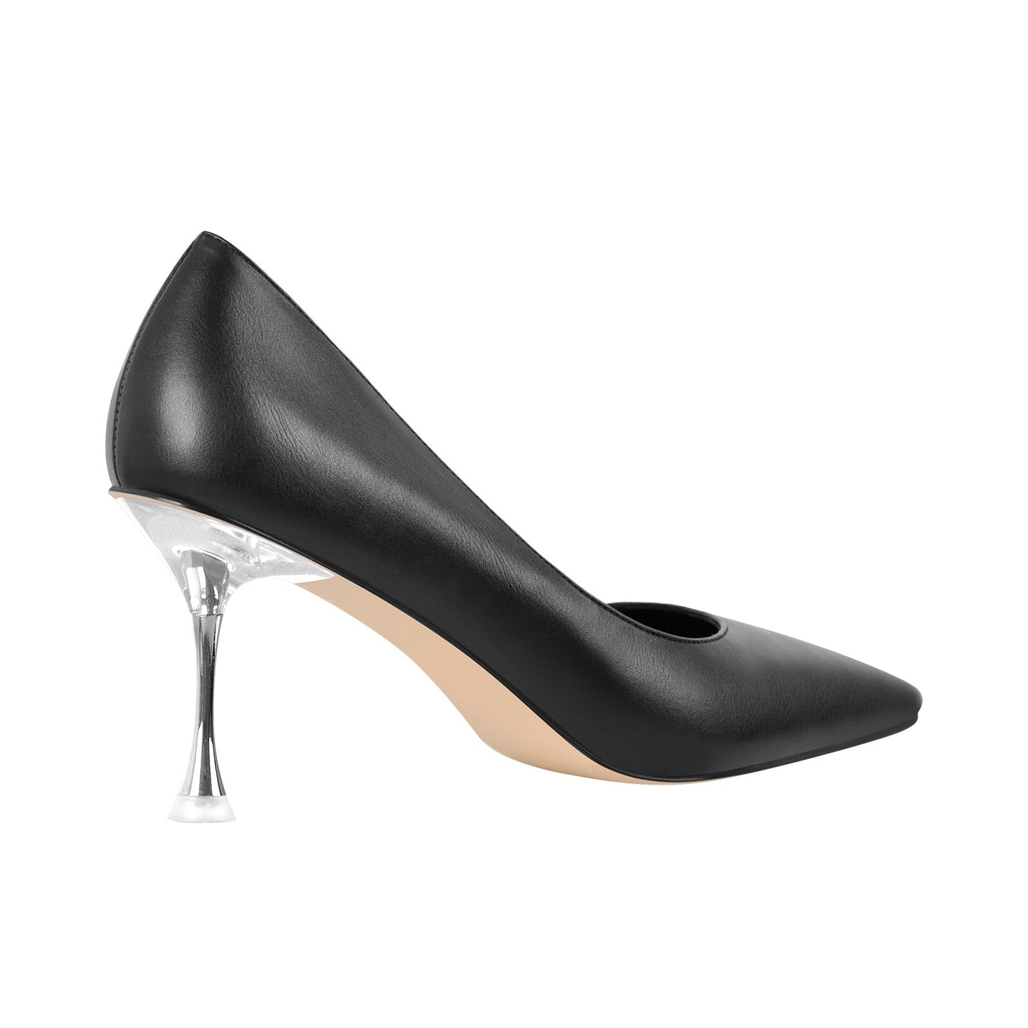 Black Slip on Mid Heel Crossdressing Pumps