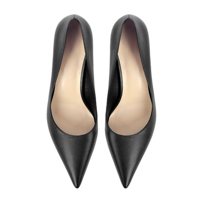 Black Slip on Mid Heel Crossdressing Pumps