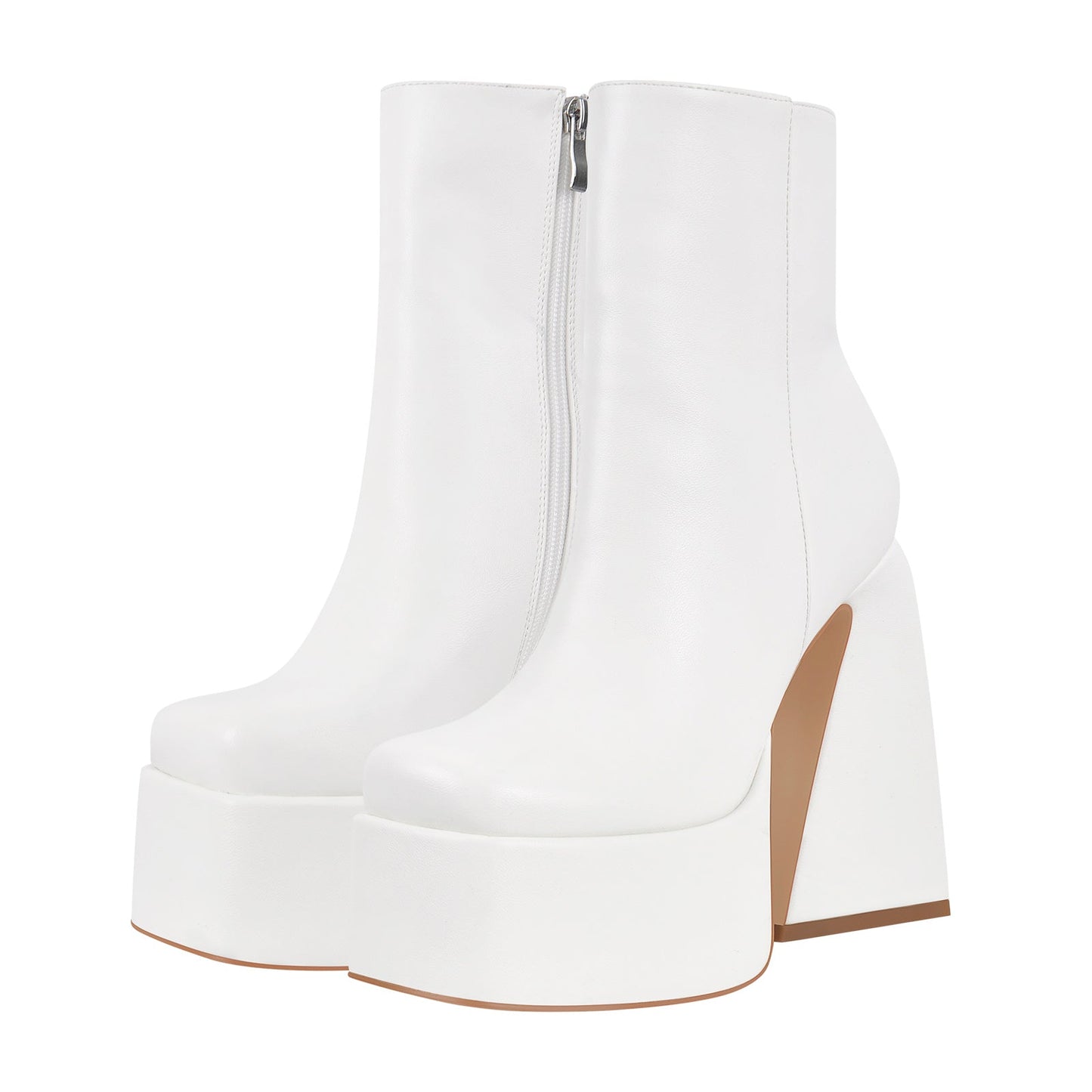 Chunky Ankle Boots Thick High Heels Platform Crossdressing Shoes