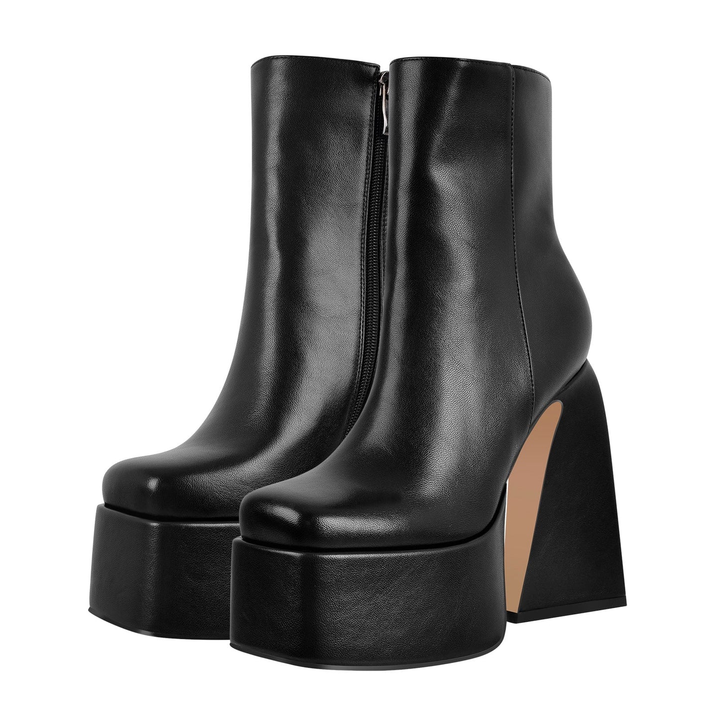 Chunky Ankle Boots Thick High Heels Platform Crossdressing Shoes