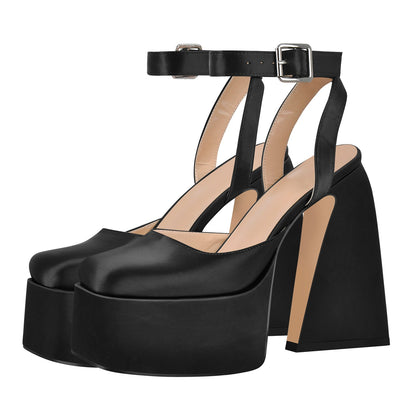 Ankle Strap Platform Chunky High Heel Crossdressing Pumps
