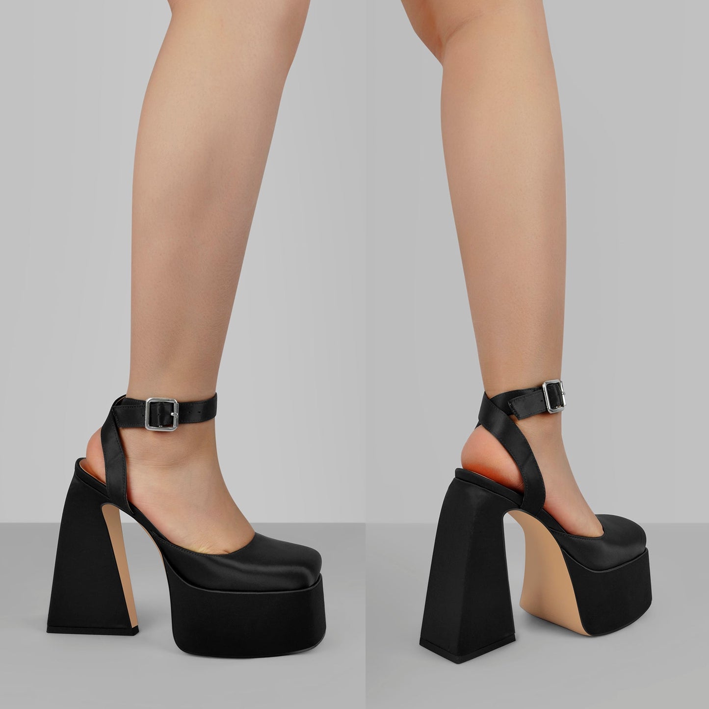 Ankle Strap Platform Chunky High Heel Crossdressing Pumps