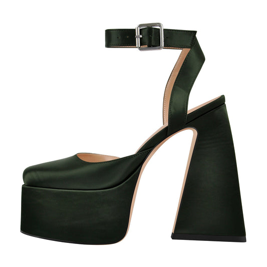 Ankle Strap Platform Chunky High Heel Crossdressing Pumps