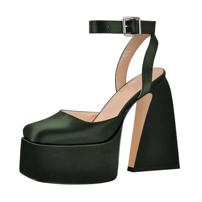 Ankle Strap Platform Chunky High Heel Crossdressing Pumps