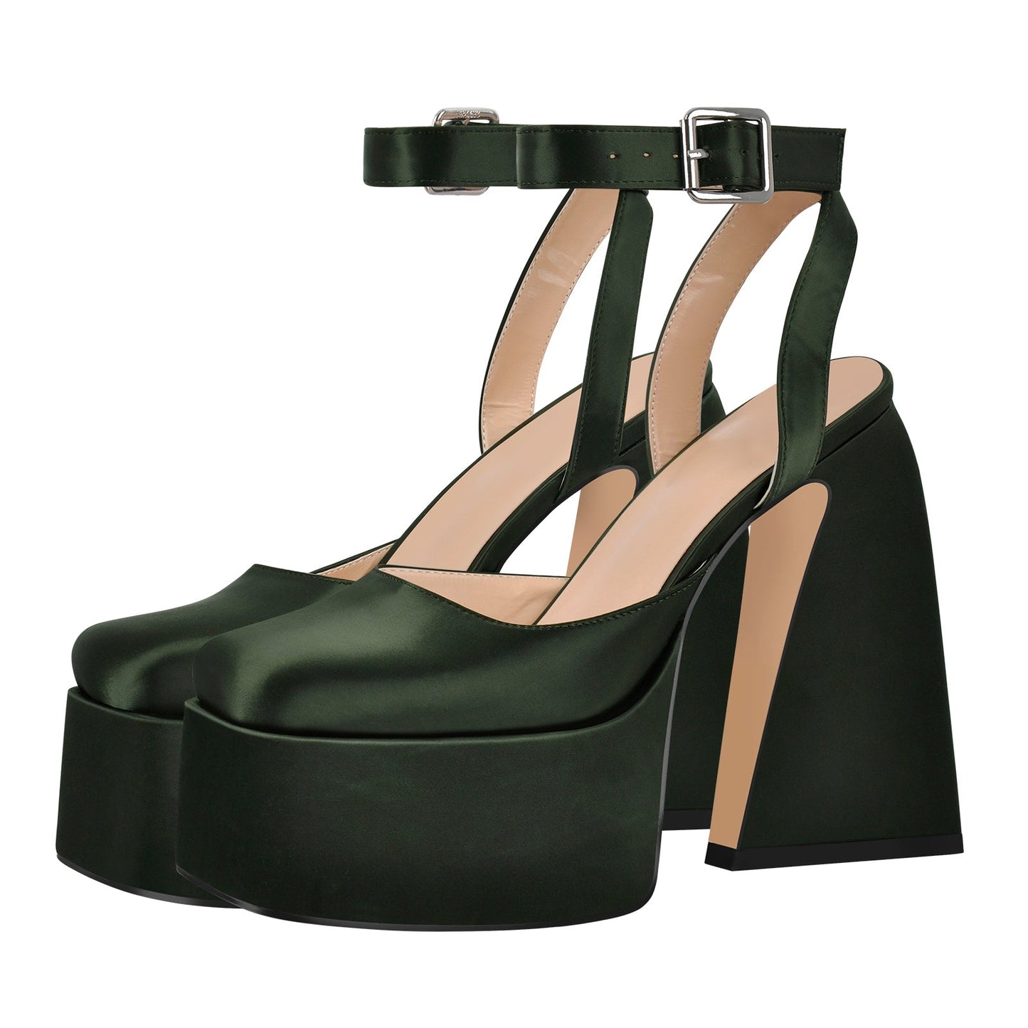 Ankle Strap Platform Chunky High Heel Crossdressing Pumps