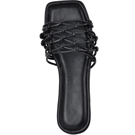 Flats Square Toe Woven Strap Crossdressing Sandals