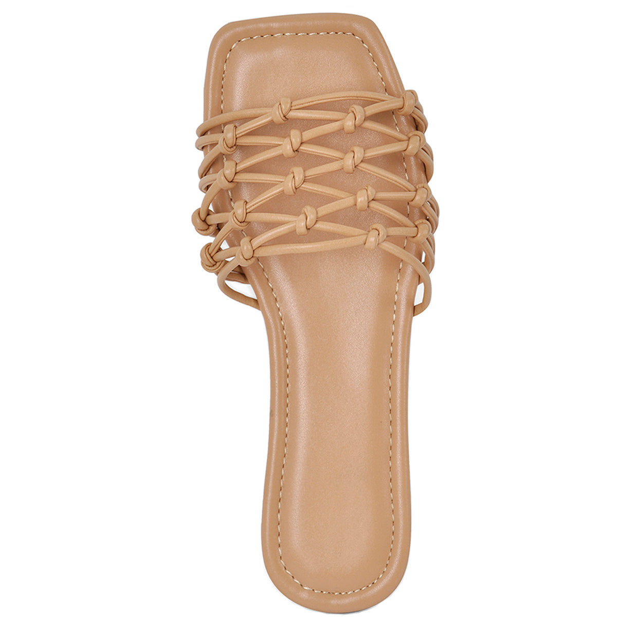 Flats Square Toe Woven Strap Crossdressing Sandals