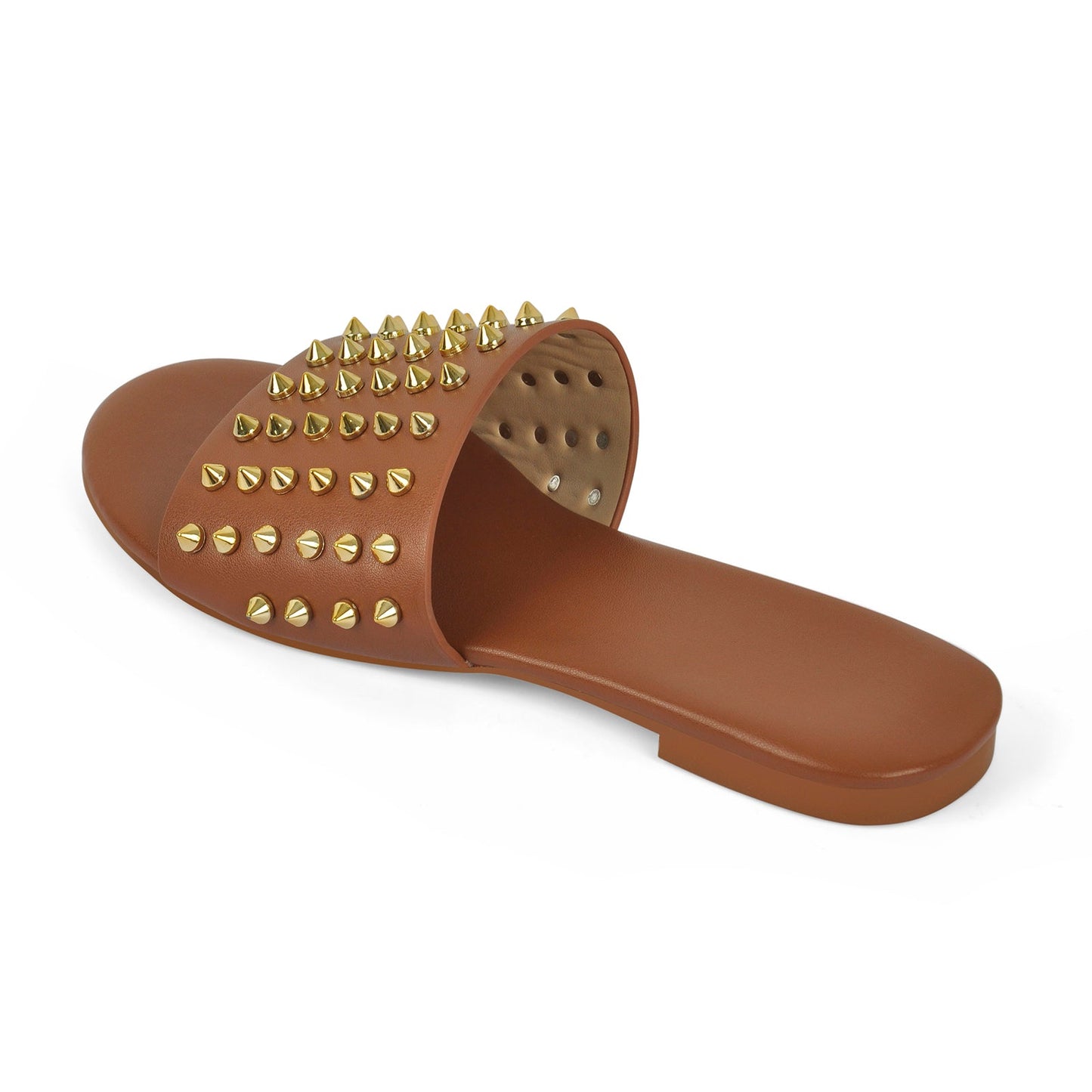 Open Toe Rivet Studded Flat Crossdressing Sandals
