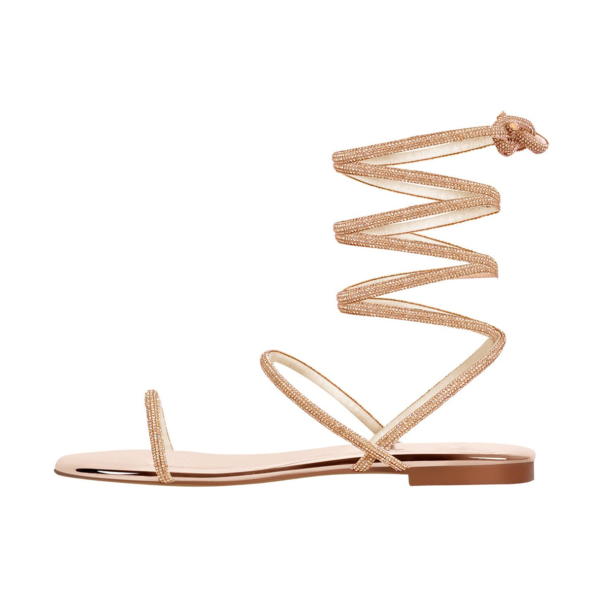Diamante Lace up Flat Crossdressing Sandals