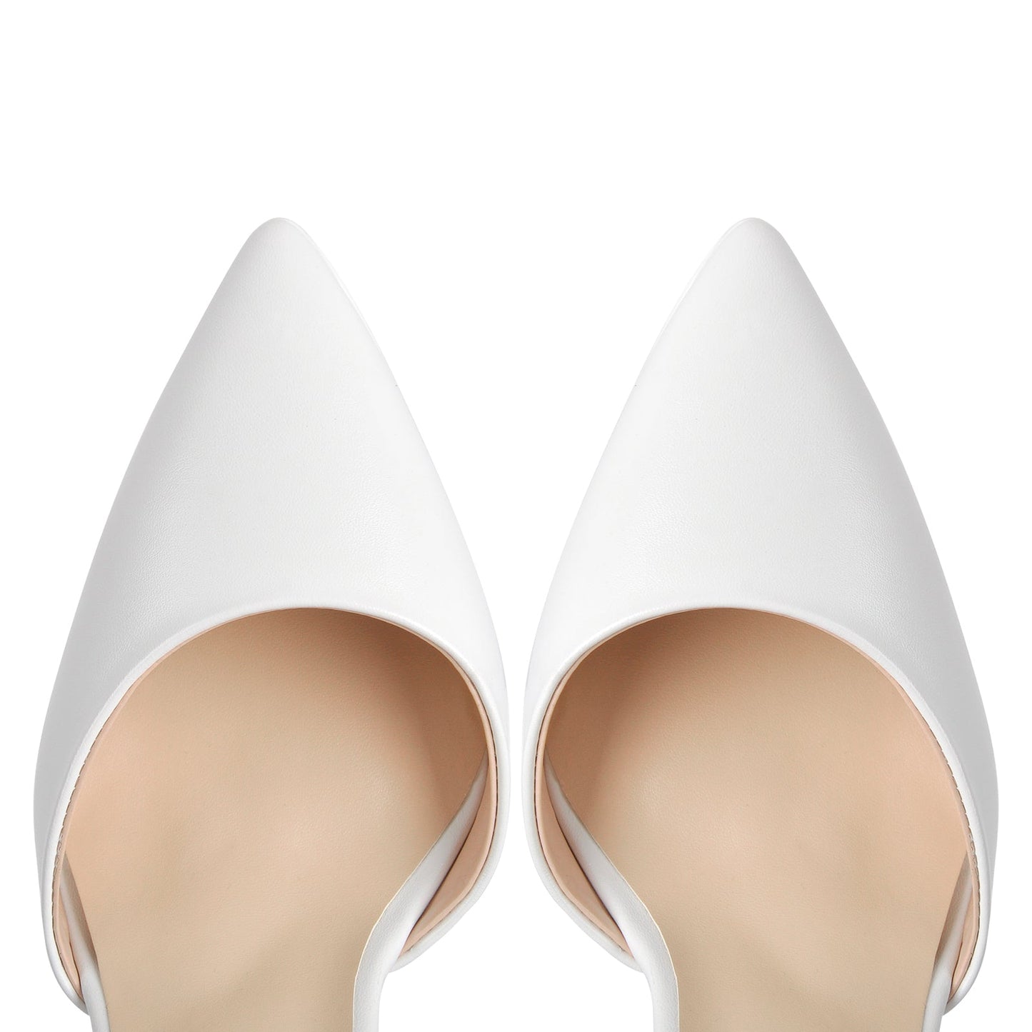 White Pointed Toe Platform Chunky Crossdressing Pumps