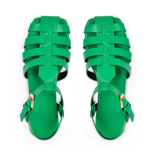 Multiple Colour Square Toe Gladiator Flat Crossdressing Sandals