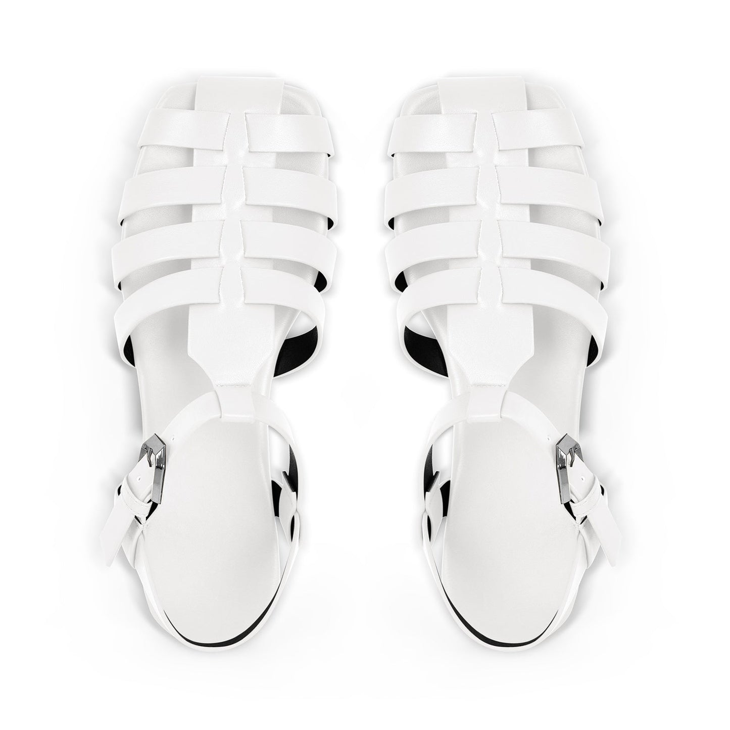 Multiple Colour Square Toe Gladiator Flat Crossdressing Sandals