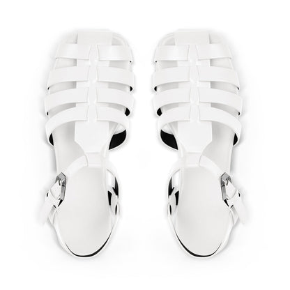 Multiple Colour Square Toe Gladiator Flat Crossdressing Sandals