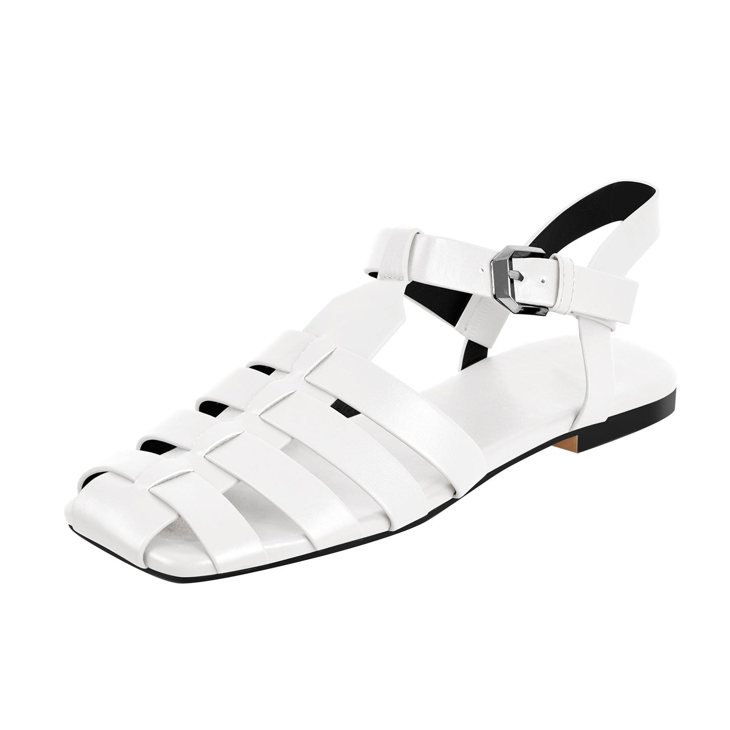 Multiple Colour Square Toe Gladiator Flat Crossdressing Sandals