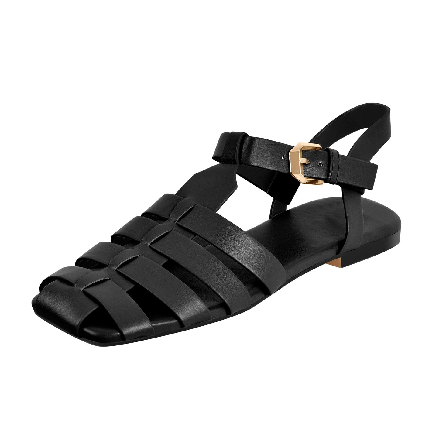 Multiple Colour Square Toe Gladiator Flat Crossdressing Sandals