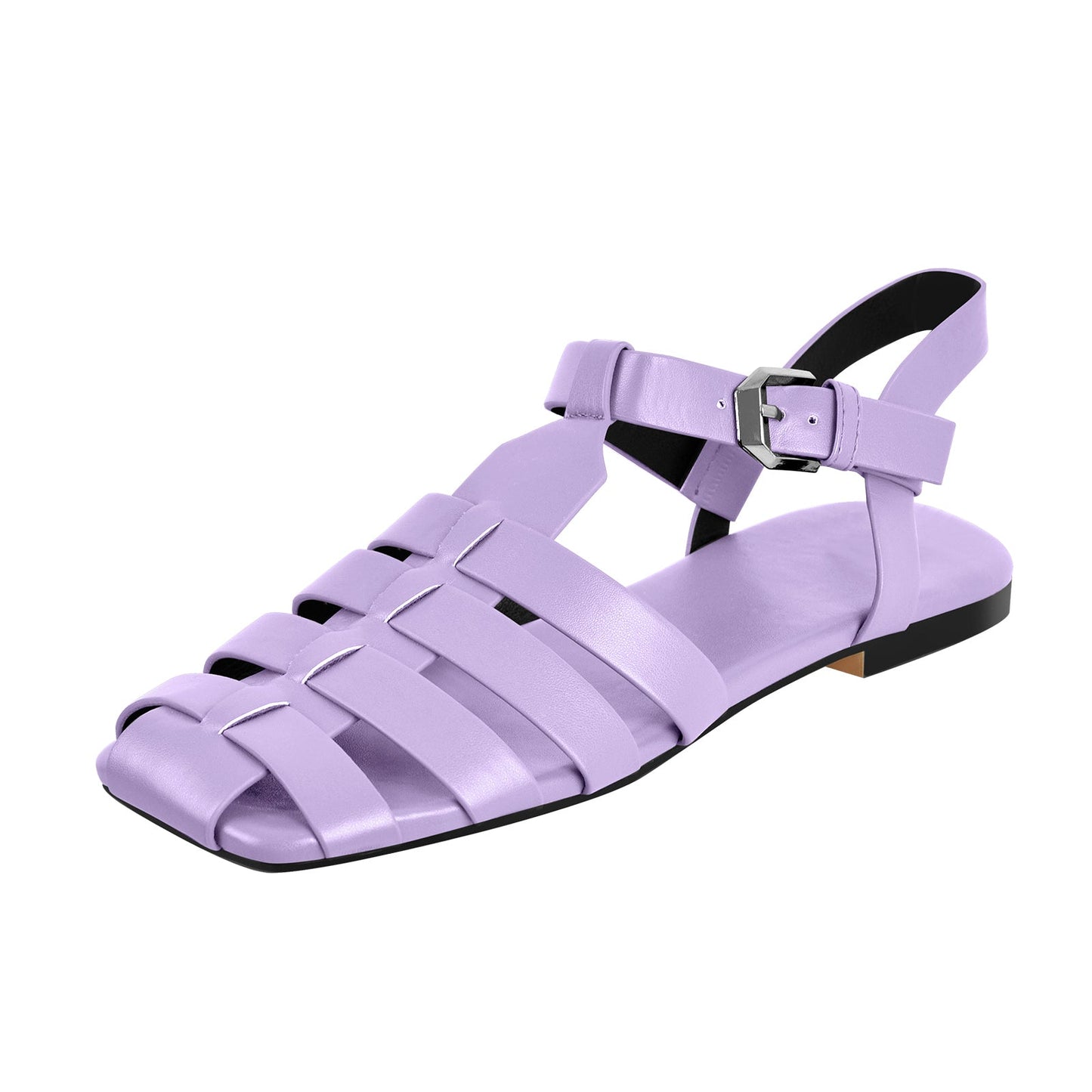Multiple Colour Square Toe Gladiator Flat Crossdressing Sandals