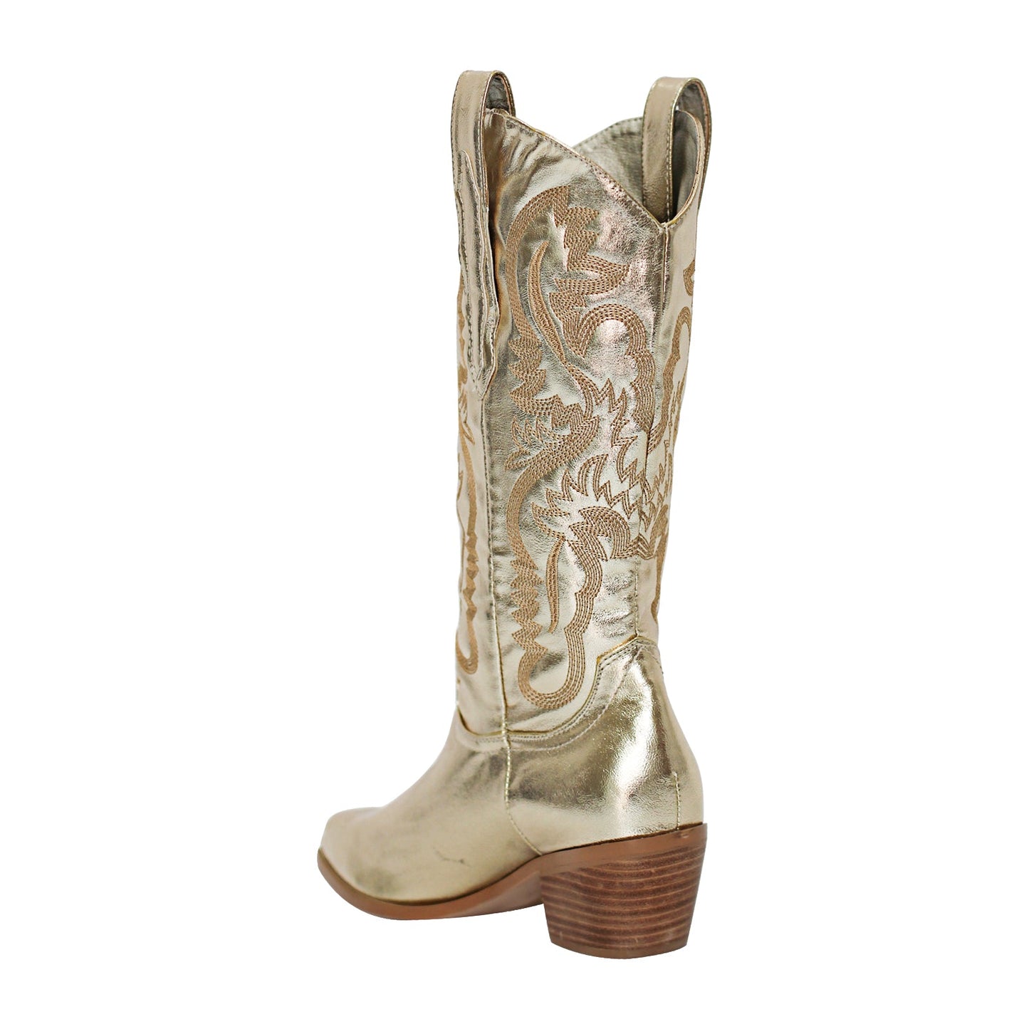 Pink Embroidered Mid-Calf Crossdressing Western Boots
