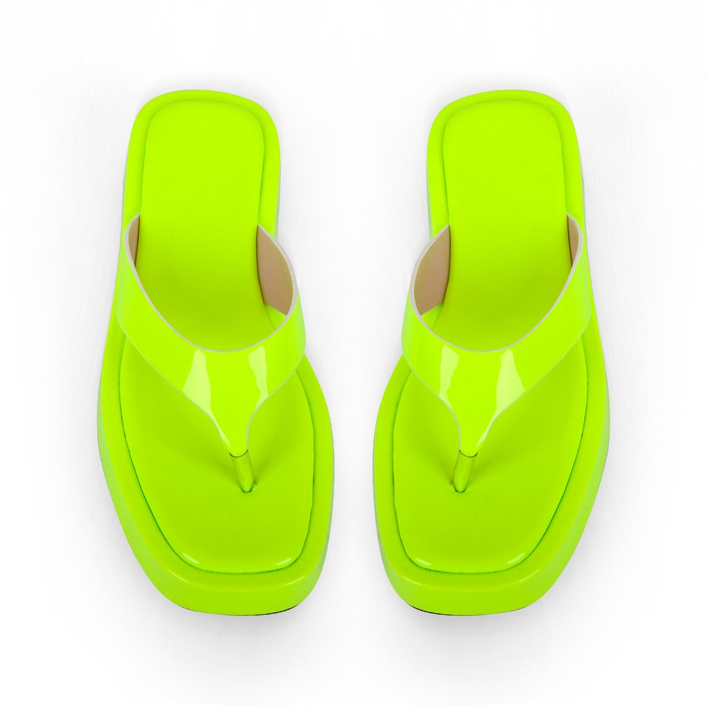 Fluorescent Green Flip Flop Crossdressing Slippers