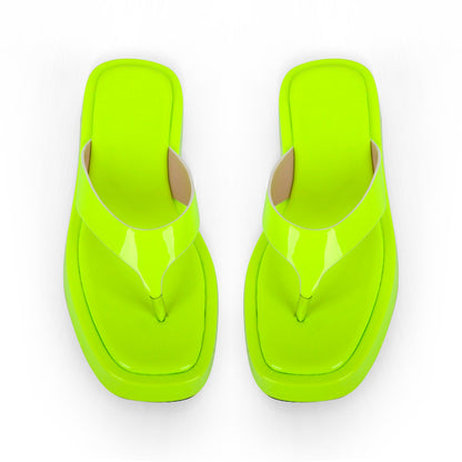 Fluorescent Green Flip Flop Crossdressing Slippers