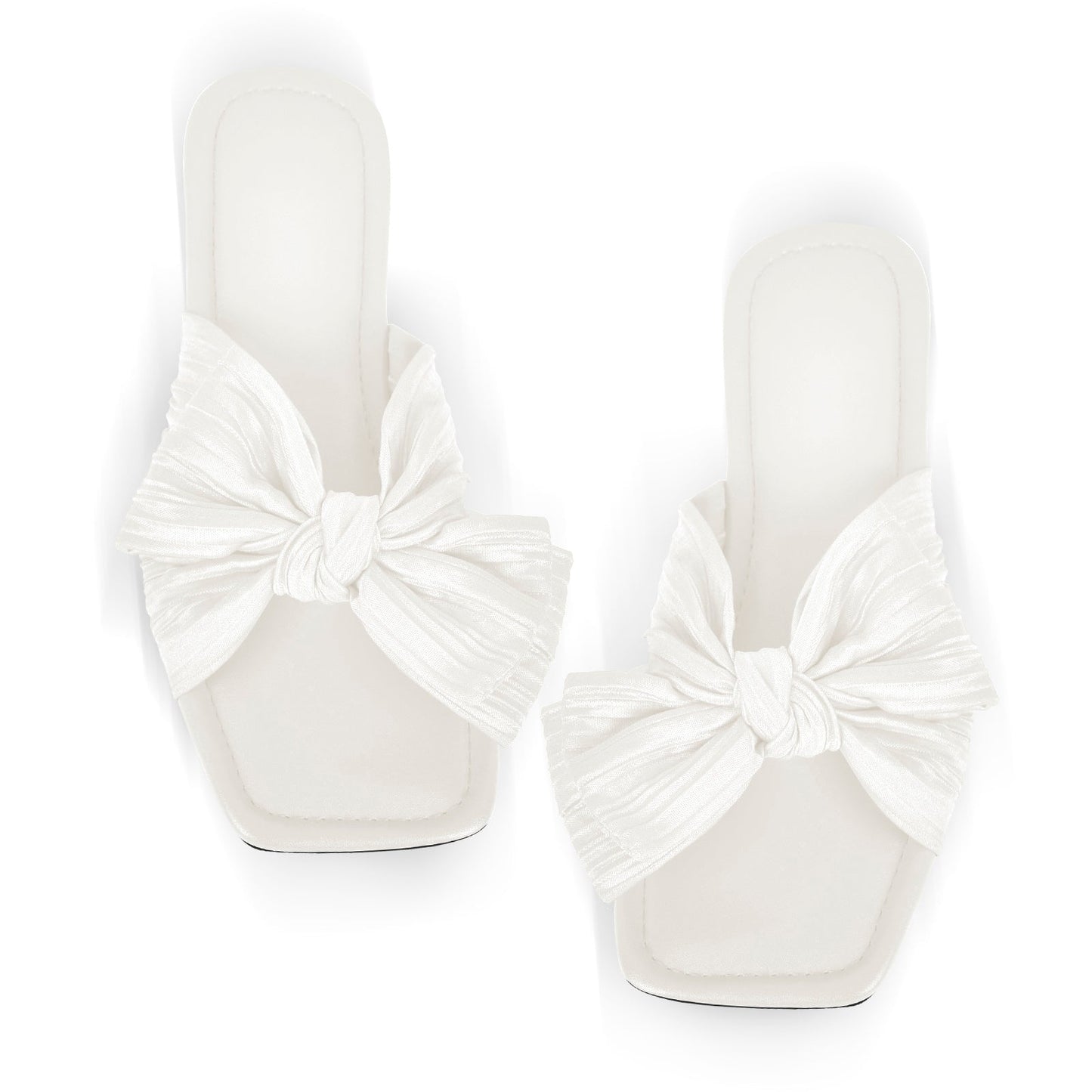 Flat Slip On Sliders Bow Sandals Crossdressing Flats