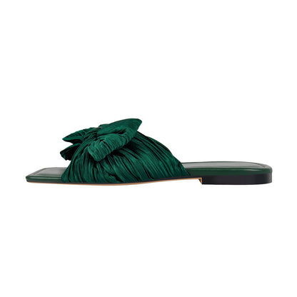 Flat Slip On Sliders Bow Sandals Crossdressing Flats