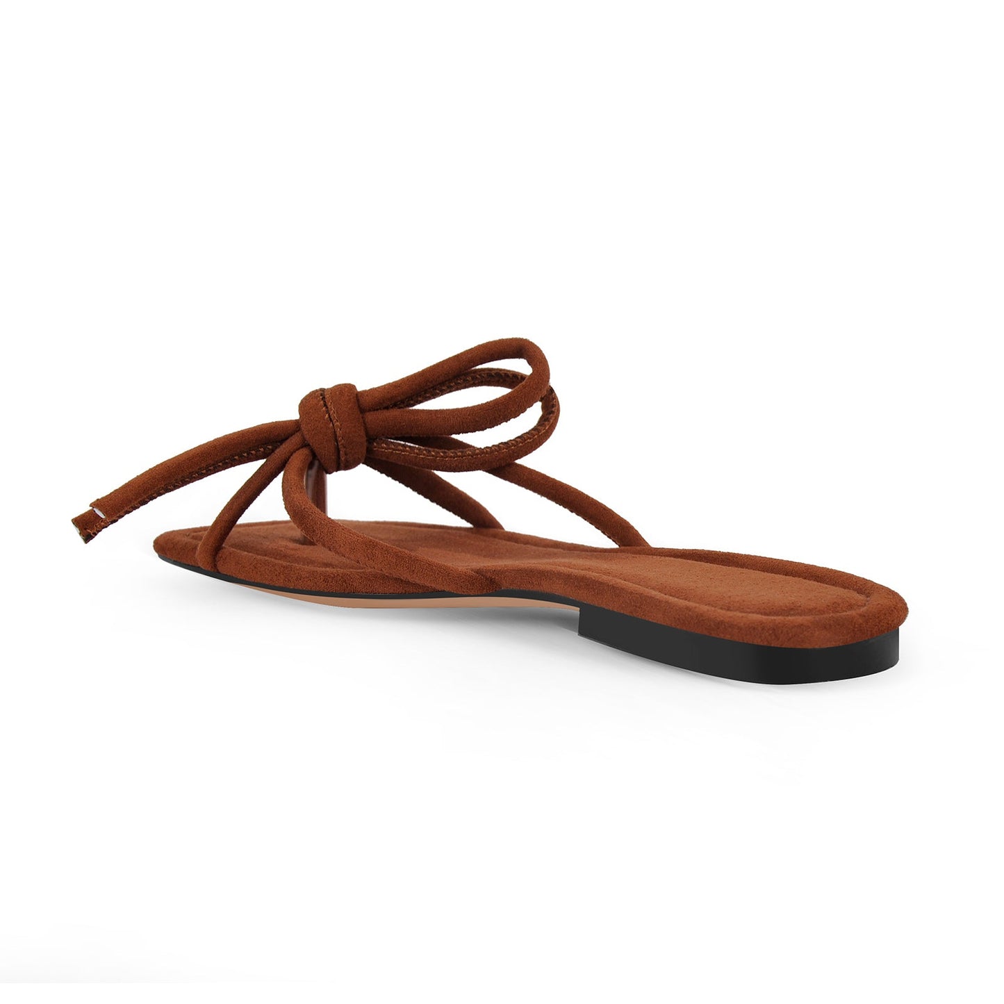 Brown Suede Flip Flops Thong Crossdressing Flats