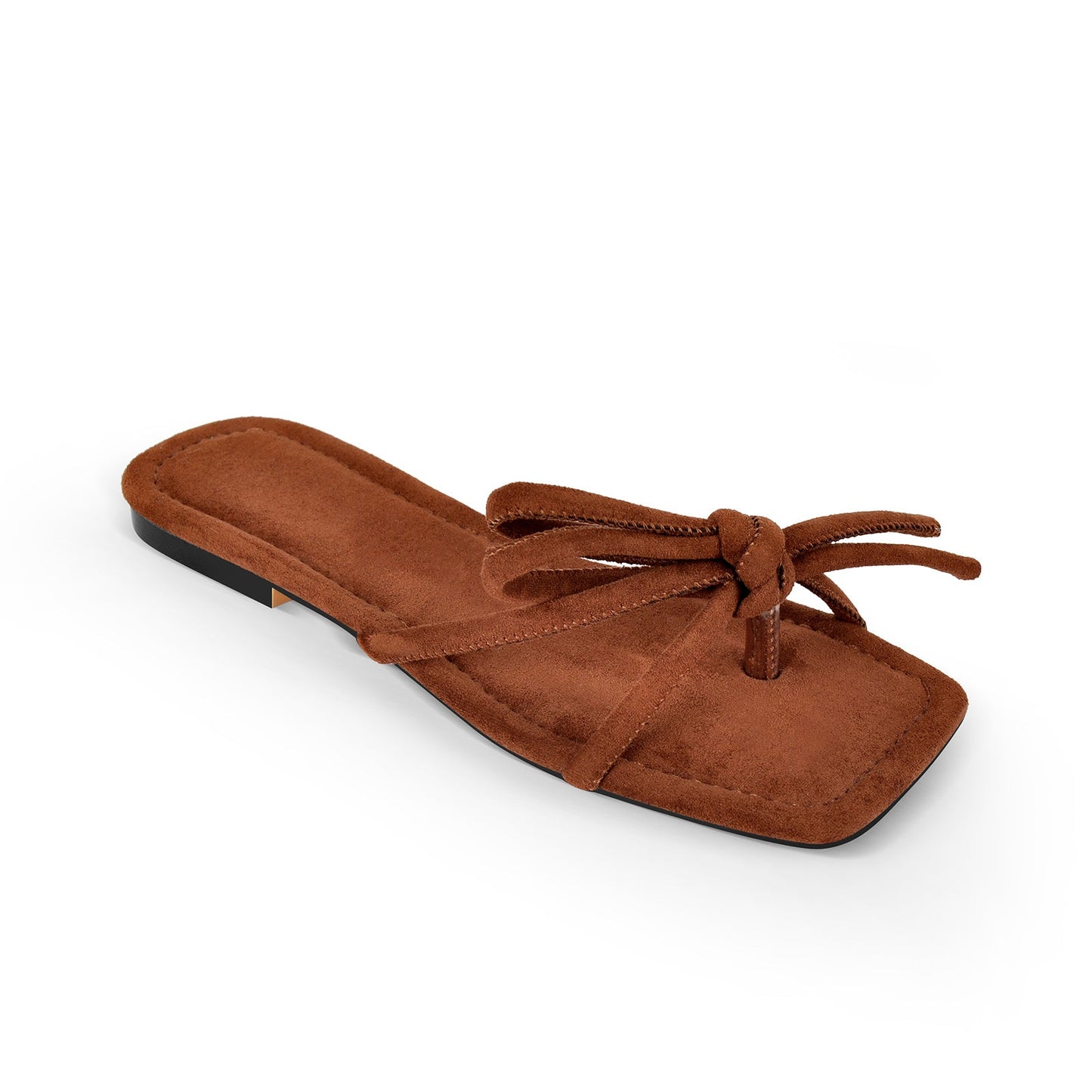 Brown Suede Flip Flops Thong Crossdressing Flats