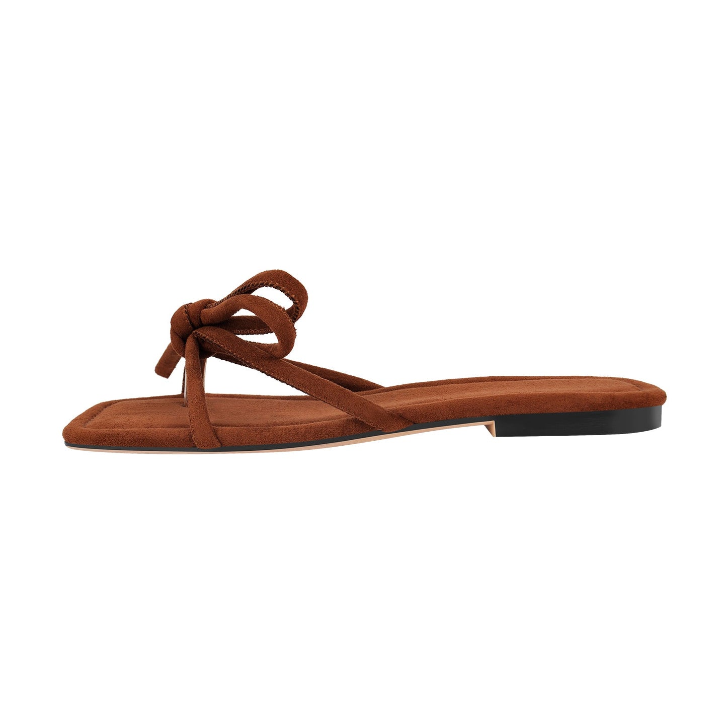 Brown Suede Flip Flops Thong Crossdressing Flats