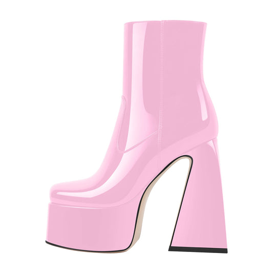 Platform Chunky High Heels Crossdressing Ankle Boots