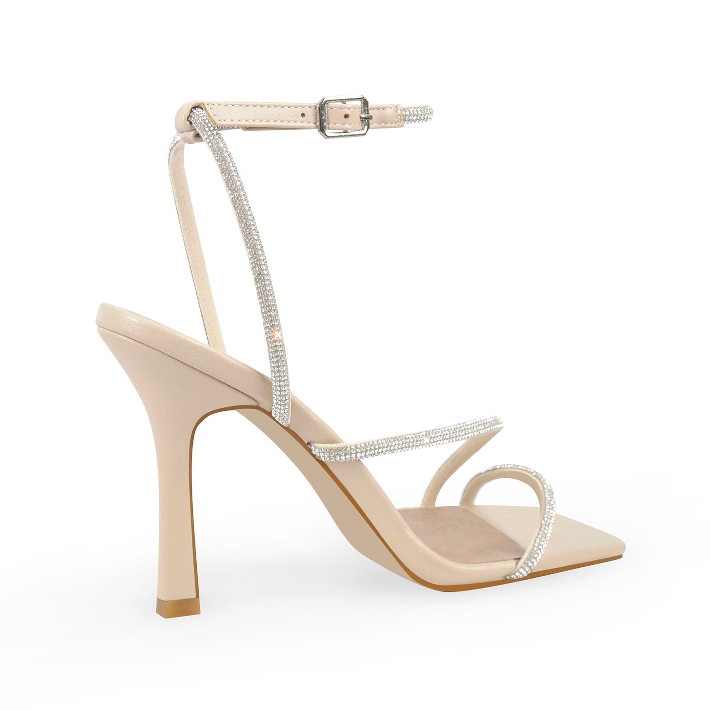Ankle Rhinestone Strap High Heel Crossdressing Sandals