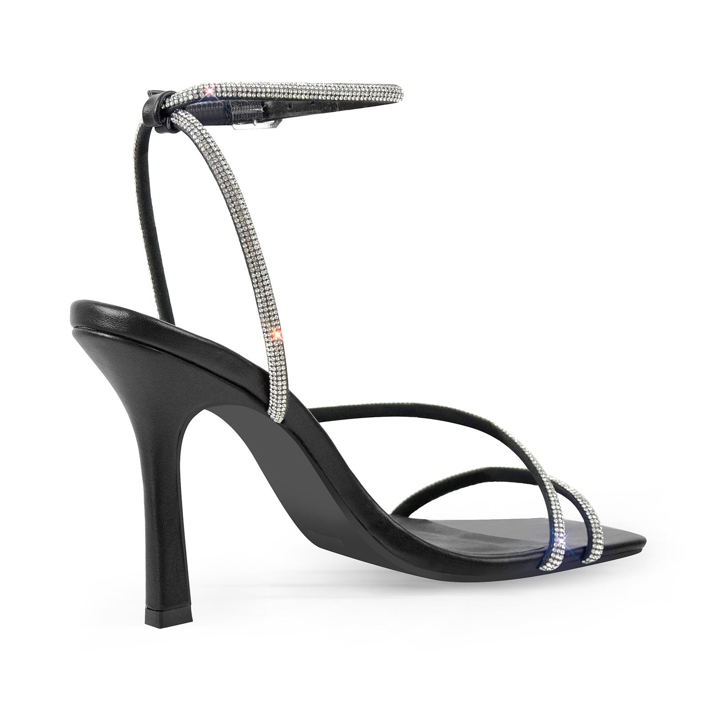 Ankle Rhinestone Strap High Heel Crossdressing Sandals