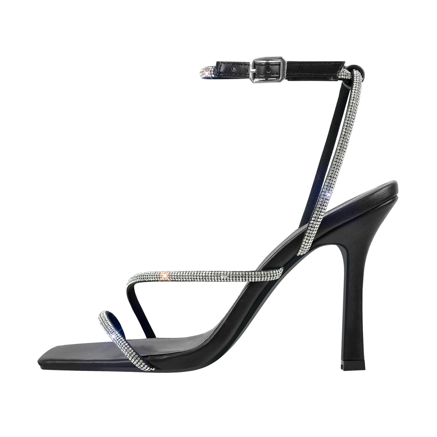 Ankle Rhinestone Strap High Heel Crossdressing Sandals