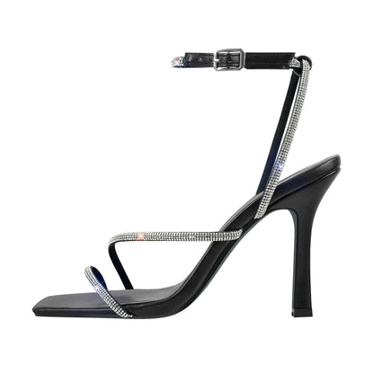 Ankle Rhinestone Strap High Heel Crossdressing Sandals