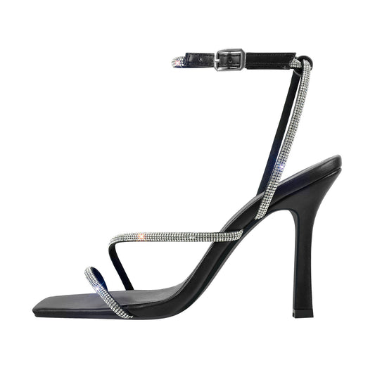 Ankle Rhinestone Strap High Heel Crossdressing Sandals