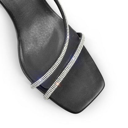 Ankle Rhinestone Strap High Heel Crossdressing Sandals