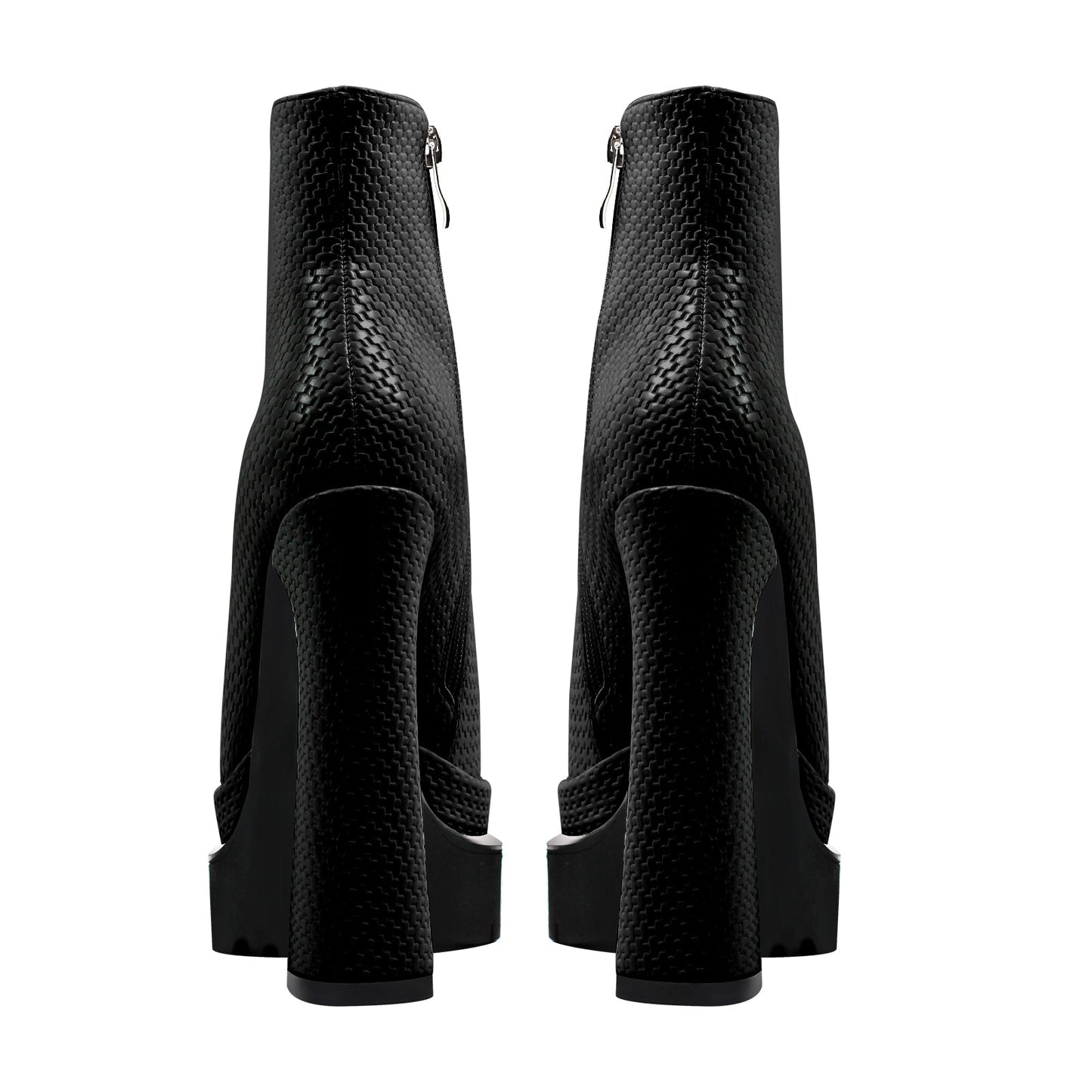 Double Platform Pointed Toe Zipper Crossdressing Ankle Boots