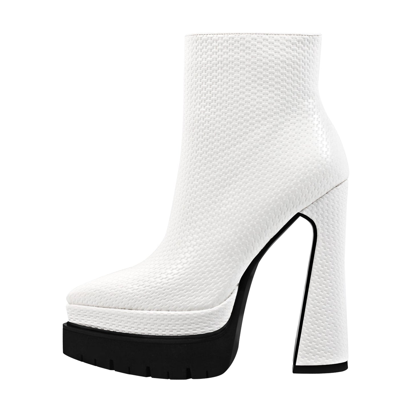 Double Platform Pointed Toe Zipper Crossdressing Ankle Boots