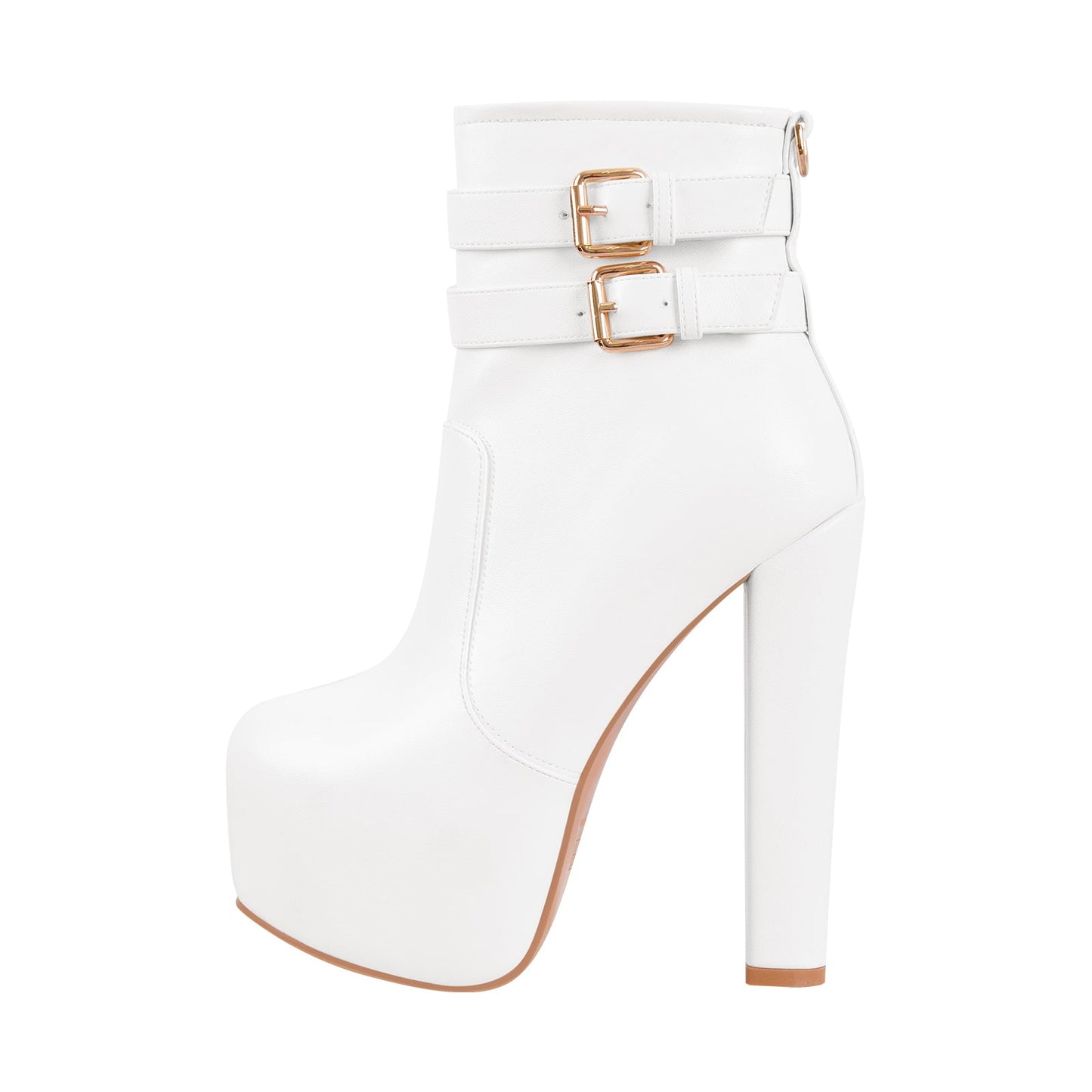 Platform Chunky High Heels Buckle Zip Crossdressing Ankle Boots