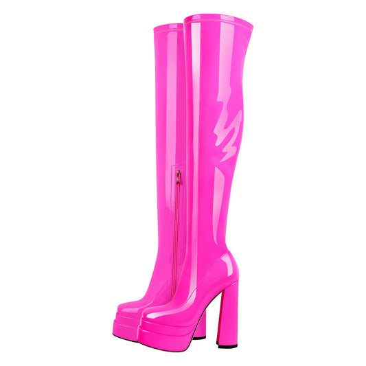 Platform Chunky High Heel Thigh Crossdressing Boots