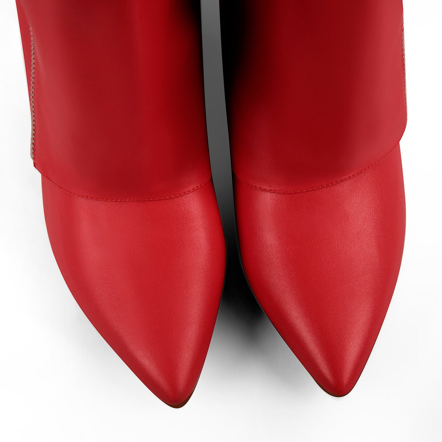 Pointed Toe Side Tassel Zipper Fold Over Crossdressing Boots